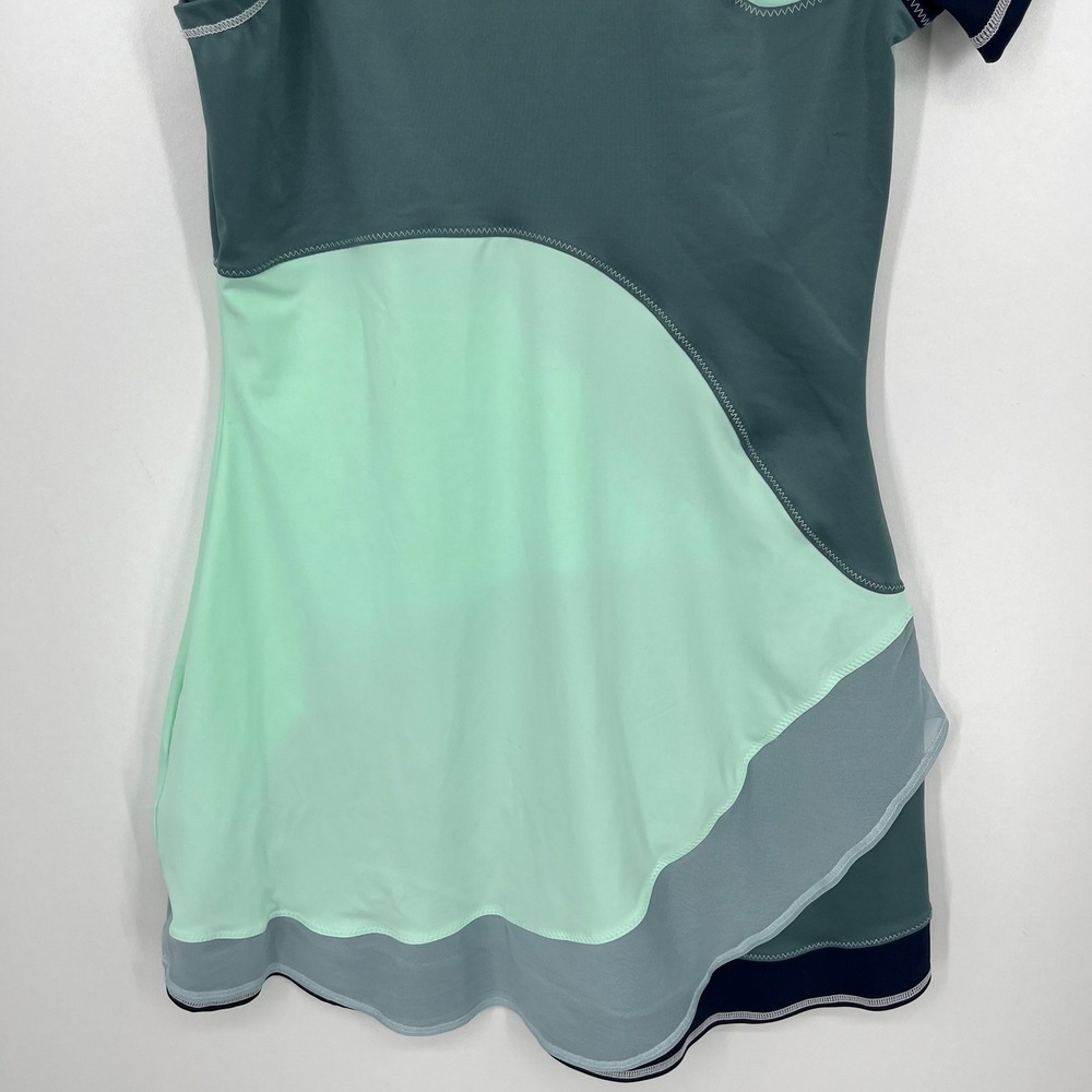 Nike Court Dri-FIT Slam Womens Tennis Dress Green Navy Asymmetrical Size L NWT - Picture 13 of 14